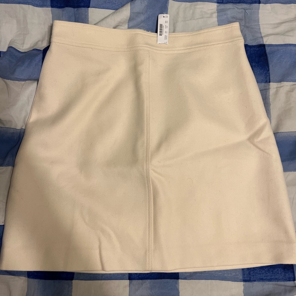 NWT J Crew white wool skirt Sz 12